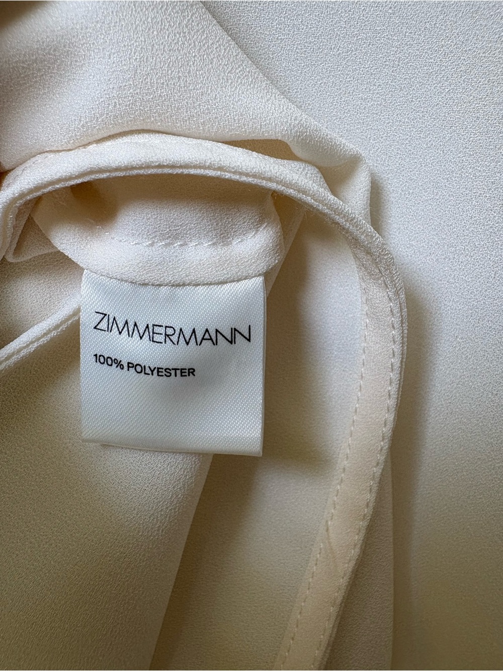Zimmermann Ivory Keyhole Blouse with Button-Trim Sleeves - Picture 6 of 7